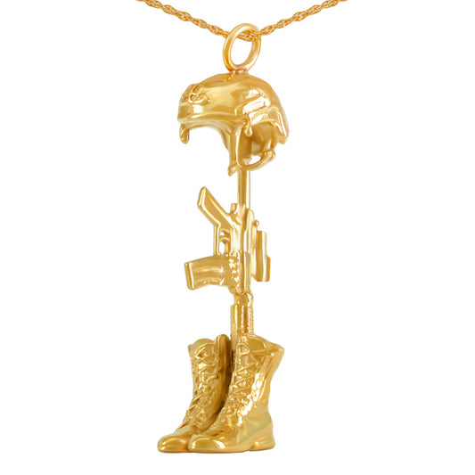 Gold Battlecross Pendant