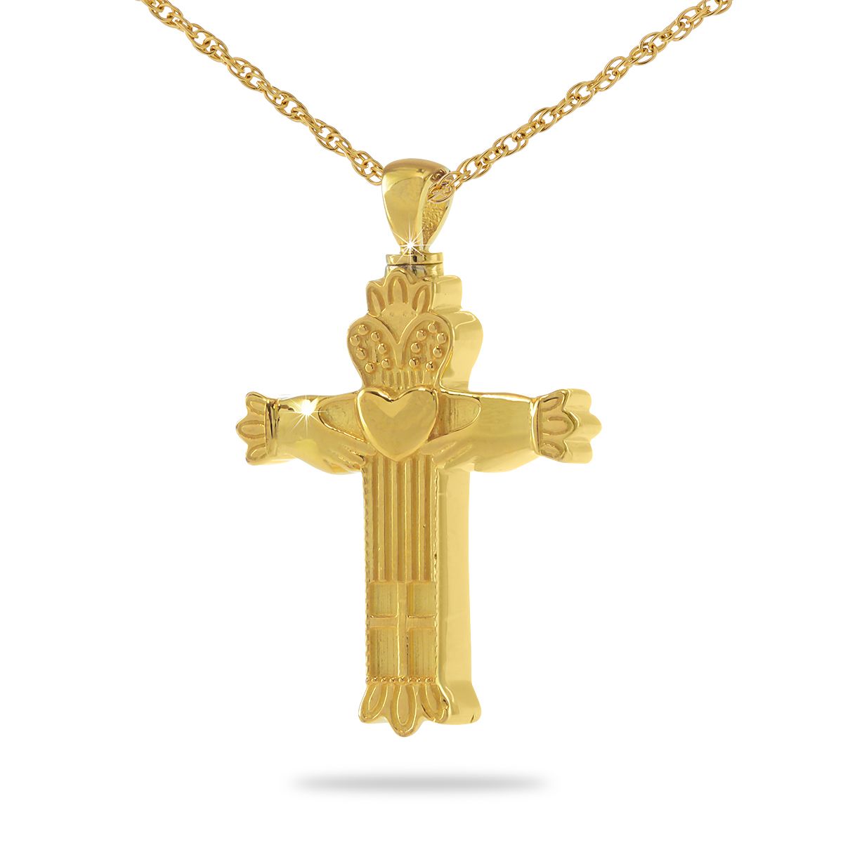 Claddagh Cross Gold Steel Keepsake