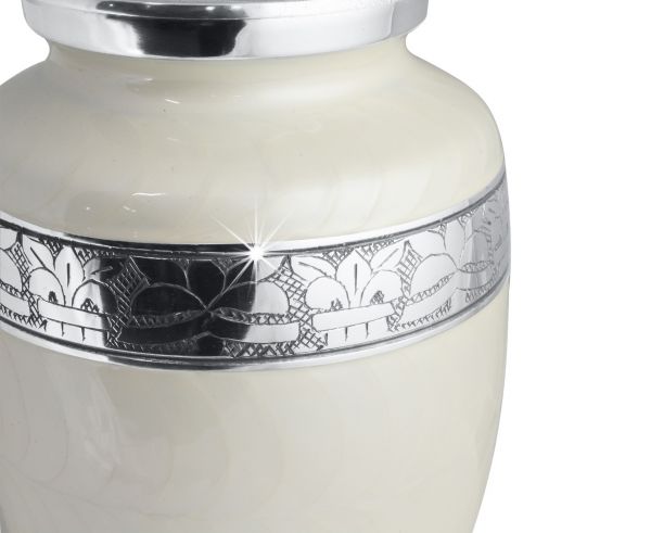 Shimmering Ivory Aluminum Urn